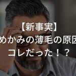 【新事実】こめかみの薄毛の原因はコレだった！？〜こめかみハゲ対策〜